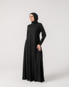 Front & Back Pleated Abaya Black Code 218