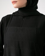 Front & Back Pleated Abaya Black Code 218