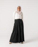 Linen Pleated Jupe Pantalon Black