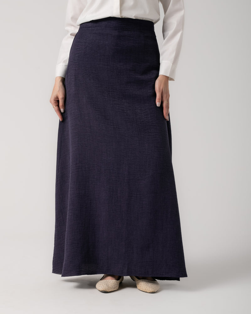 Linen Maxi Skirt Navy