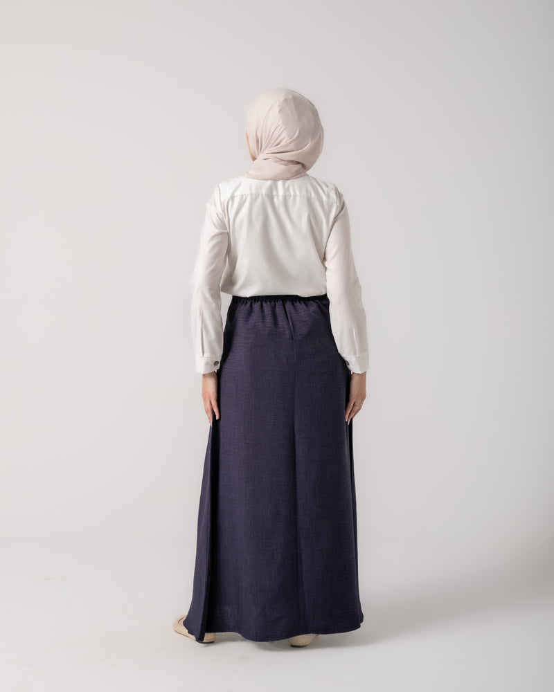 Linen Maxi Skirt Navy