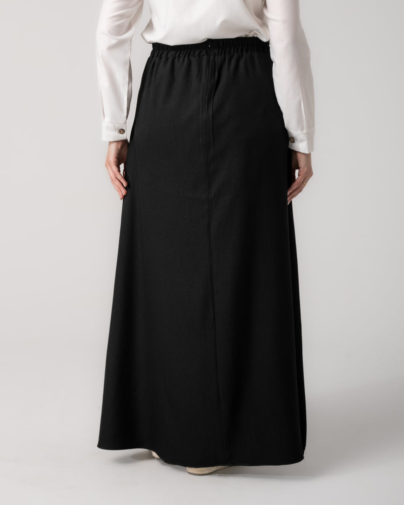 Linen Maxi Skirt Black