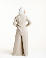 Linen Wrap Blouse Beige