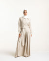 Linen Wrap Blouse Beige