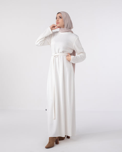 Basic Rib Dress Offwhite