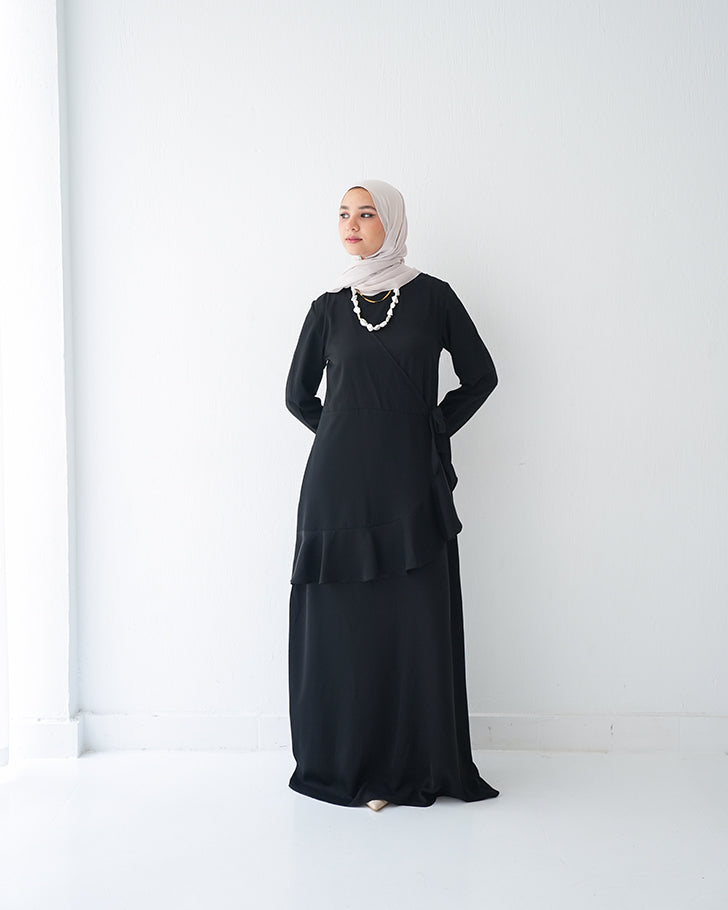 Silk Wrap Dress Black Code 102