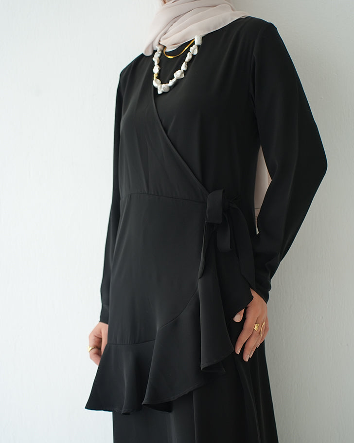 Silk Wrap Dress Black Code 102
