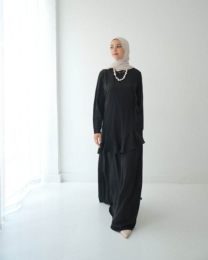 Silk Wrap Dress Black Code 102