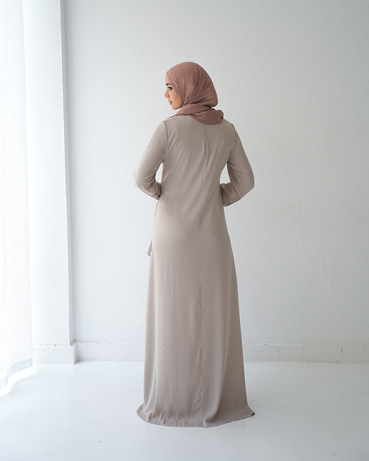 Silk Wrap Dress Beige CODE 102