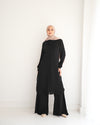 Chemise and Wide Leg Pants Set Black
