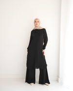 Chemise and Wide Leg Pants Set Black
