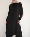 Chemise and Wide Leg Pants Set Black