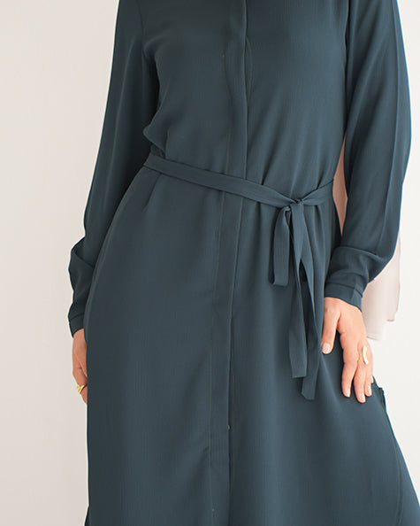 Chemise and Wide Leg Pants Set Green Teal