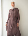 Chemise and Wide Leg Pants Set Cafe CODE 2410