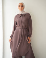 Chemise and Wide Leg Pants Set Cafe CODE 2410