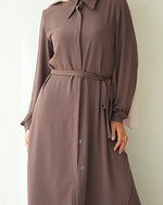 Chemise and Wide Leg Pants Set Cafe CODE 2410