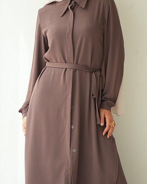 Chemise and Wide Leg Pants Set Cafe CODE 2410