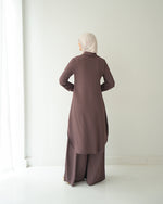 Chemise and Wide Leg Pants Set Cafe CODE 2410