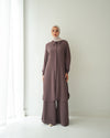 Chemise and Wide Leg Pants Set Cafe CODE 2410