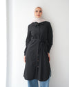 Poplin Long Chemise Black
