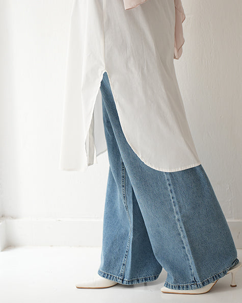Poplin Long Chemise Offwhite