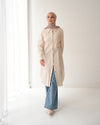 Poplin Long Chemise Beige