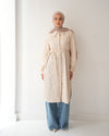 Poplin Long Chemise Beige