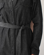 Denim Shirt Dress Black Grey CODE 400