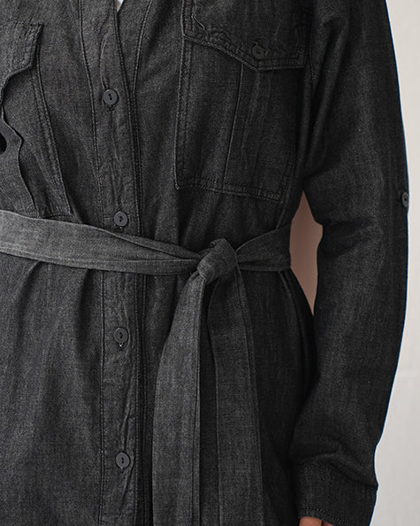 Denim Shirt Dress Black Grey CODE 400