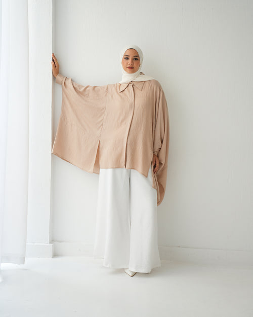 Free Size Shirt Poncho Beige Code 2191