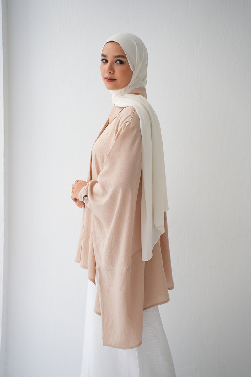 Free Size Shirt Poncho Beige Code 2191