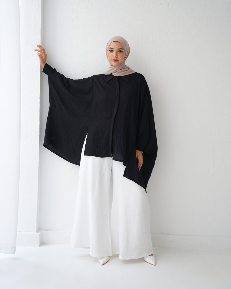 Free Size Shirt Poncho Black Code 2191