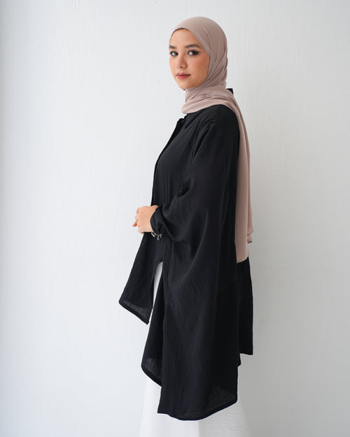Free Size Shirt Poncho Black Code 2191