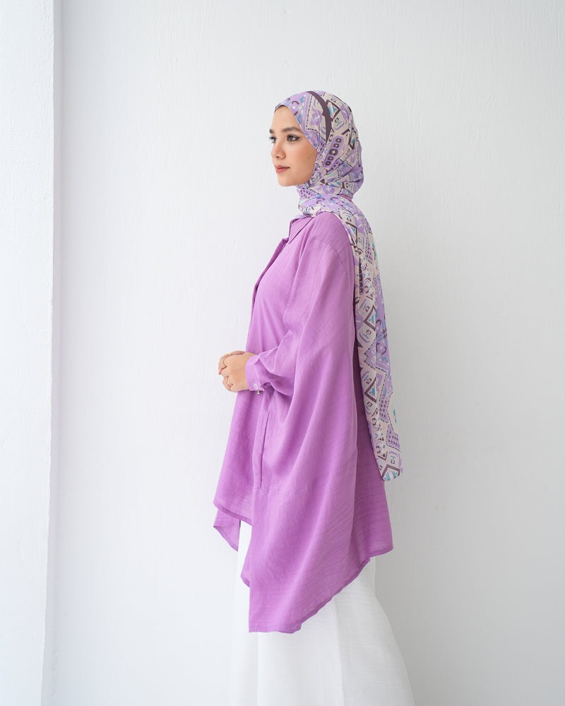 Free Size Shirt Poncho Mauve Code 2191