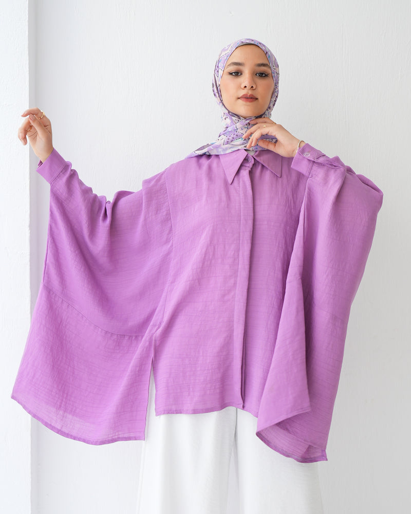 Free Size Shirt Poncho Mauve Code 2191