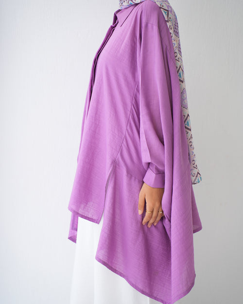 Free Size Shirt Poncho Mauve Code 2191