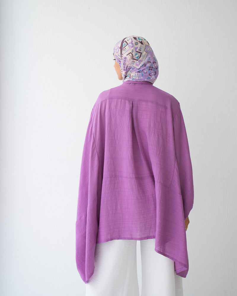 Free Size Shirt Poncho Mauve Code 2191