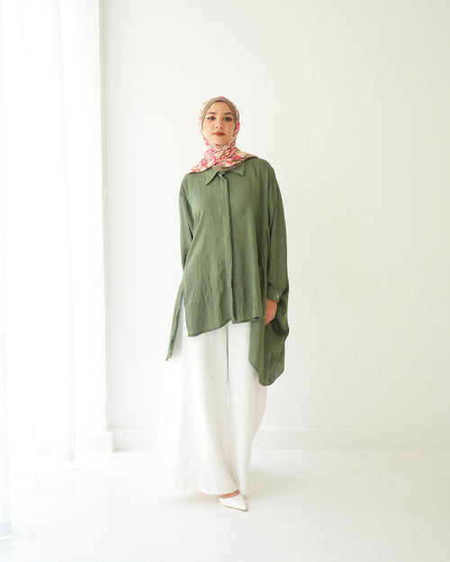 Free Size Shirt Poncho  Olive Code 2191