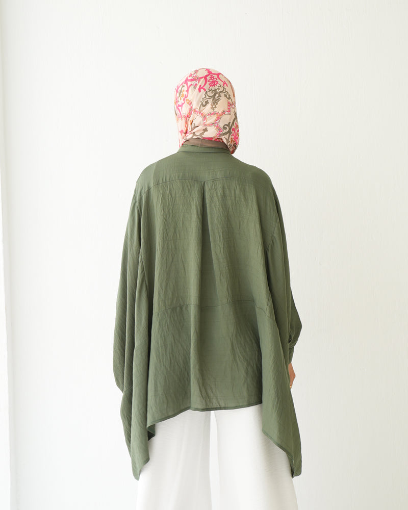 Free Size Shirt Poncho  Olive Code 2191