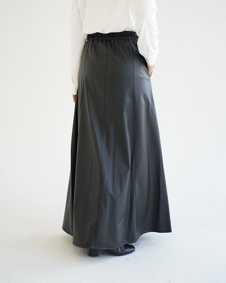 Leather Maxi Skirt Black
