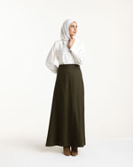 Linen Maxi Skirt Olive CODE 119
