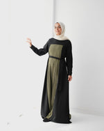 Front & Back Pleated Abaya Green Code 218