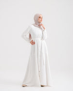 Front Buttoned Linen Dress Off-white