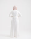 Front Buttoned Linen Dress Off-white