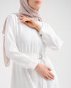 Front Buttoned Linen Dress Off-white