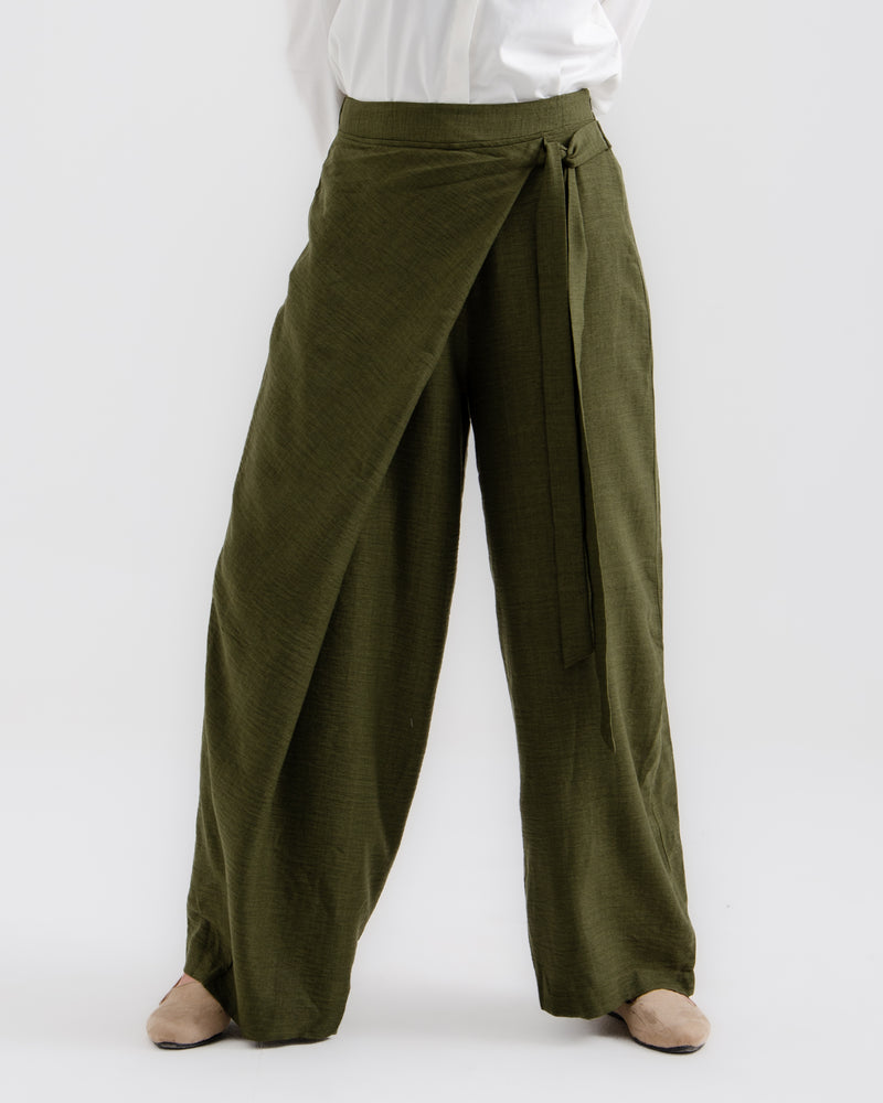 Wrap pants Olive