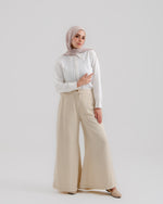 Linen Wide leg pants Light Beige