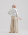 Linen Wide leg pants Light Beige