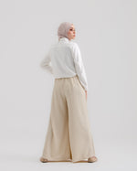 Linen Wide leg pants Light Beige