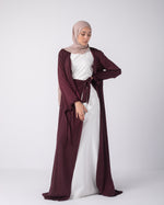 Open cardigan with a wrap skirt Maroon